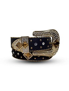 Cinto Feminino Country Brilho Strass Rodeio Bola Pedra