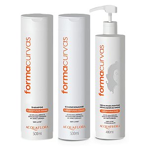 Kit Acquaflora Forma Curvas: Shampoo, Condicionador e Creme Modelador Ondas