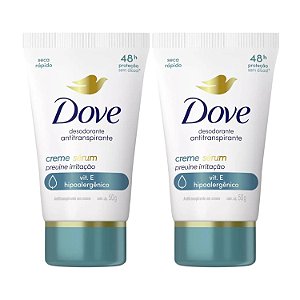 Kit Desodorante Dove Creme Antitranspirante Sérum Previne Irritação Com 2 50g