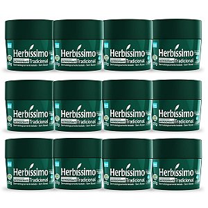 Kit 12 Desodorante Creme Herbissimo Tradicional Antitranspirante 55g