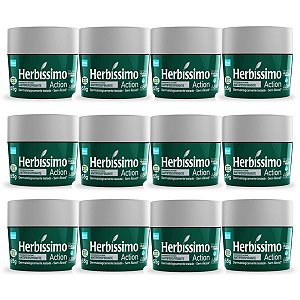 Kit 12 Desodorante Creme Herbissimo Action Antitranspirante 55g