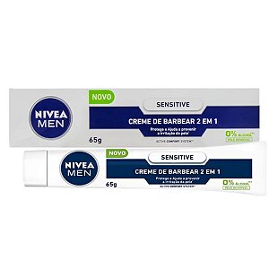Creme de Barbear 2 em 1 Nivea Men Sensitive 65g