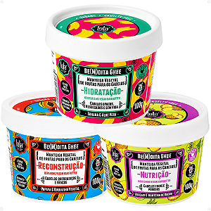 Kit Cronograma Lola Be(m)dita Ghee Manteiga Vegetal: Hidratação, Nutrição e Reconstrução 100g