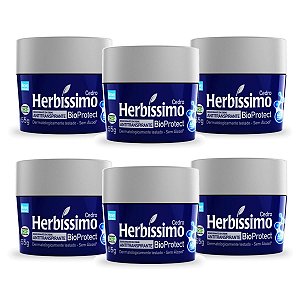 Kit 6 Desodorante Creme Herbissimo Bioprotect Cedro Antitranspirante 55g