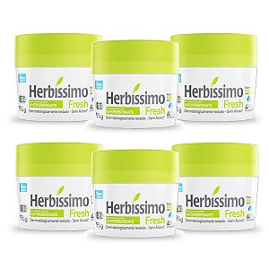 Kit 6 Desodorante Creme Herbissimo Fresh Antitranspirante 55g