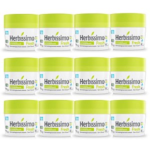 Kit 12 Desodorante Creme Herbissimo Fresh Antitranspirante 55g
