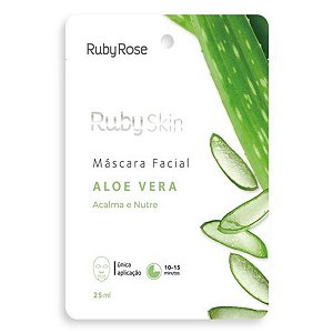 Ruby Rose Skin Máscara Facial Aloe Vera Acalma e Nutre 25ml Hb-703