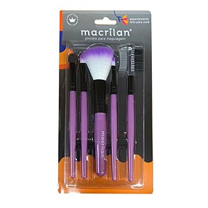 Macrilan Kit Com 5 Pincéis Roxo Ref.kp3-1