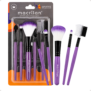 Kit Macrilan Com 5 Pincéis Roxo Ref.kp3-1