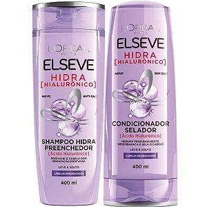 Kit Shampoo e Condicionador Hidra Hialurônico Elseve Loreal 400ml