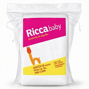 Quadrados de Algodão Ricca Baby 50un