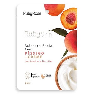Ruby Rose Skin Máscara Facial Pessêgo e Creme Iluminadora e Nutritiva 25ml Hb-708