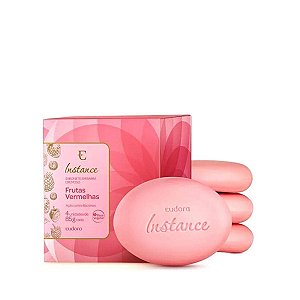 Sabonete em Barra Instance Eudora Frutas Vermelhas Com 4 Unidades