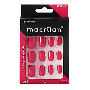 Unhas Postiças Rubi Curto Sem Adesivo Macrilan Ref. Up211a