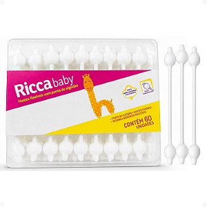 Hastes Flexíveis Com Ponta de Algodão Ricca Baby 60un Cód.3245