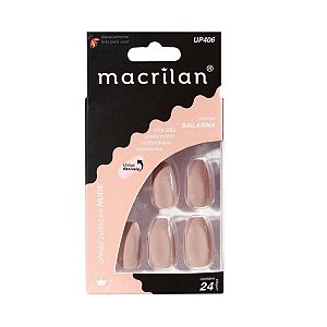 Unhas Postiças Macrilan Nude Bailarina Up406 C/24