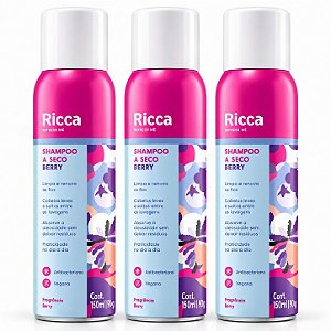 Kit Ricca: 3 Shampoos A Seco Berry 150ml Cód. 2849
