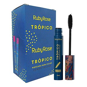 Box Com 12 Máscara Para Cílios Ruby Rose Trópico Power Volume 5g Hb-501