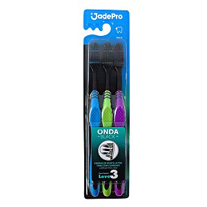Escova Dental Jade Pro Onda Black Kit C/3
