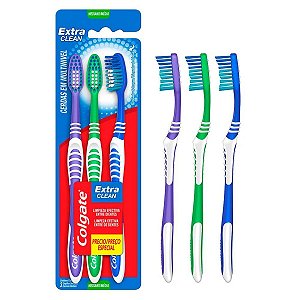 Escova Dental Colgate Extra Clean Kit C/3