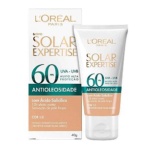 Protetor Facial Loreal Solar Expertise Fps 60 Antioleosidade Cor 1.0 40g