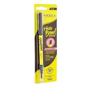 Lapiseira Para Sobrancelhas Vizzela Retrátil À Prova D´água Hello Brow Cor 02 0,24g
