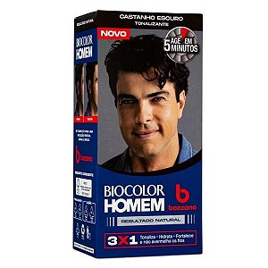 Tonalizante Bozzano Biocolor Homem Castanho Escuro