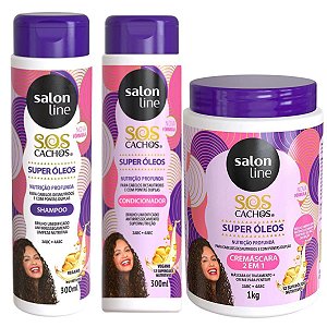 Kit Salon Line Sos Cachos Super Óleos C/3