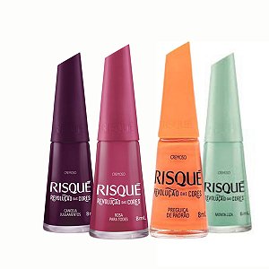 Kit Esmaltes Risque Revolução das Cores 8ml C/4