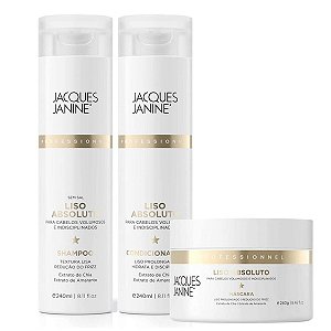 Kit Jacques Janine Liso Absoluto: Shampoo, Condicionador e Máscara 240g