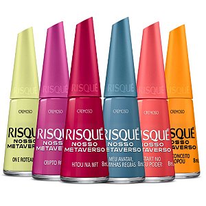 Kit Esmalte Cremoso Risqué Nosso Metaverso 8ml C/6