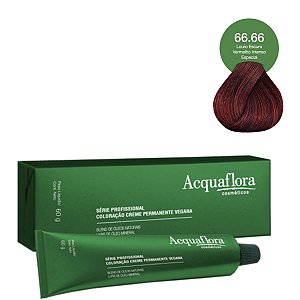 Coloração Creme Acquaflora Vegana 66.66 Louro Escuro Vermelho Intenso Especial 60g