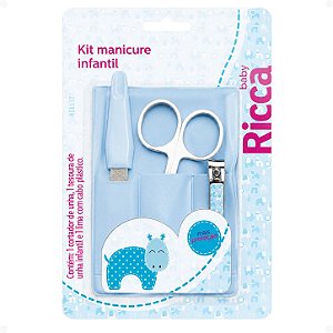 Kit Manicure Infantil Ricca Baby Azul Cód.1088