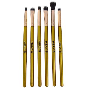 Kit de Pincéis Para Maquiagem Meily´s Dourado C/6