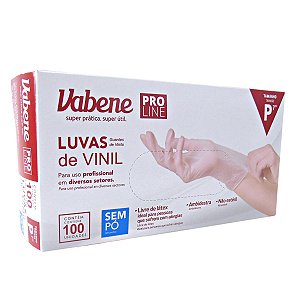 Luvas de Vinil Vabene Pro Line Sem Pó Tam:p C/100 Uni Ref.:1420
