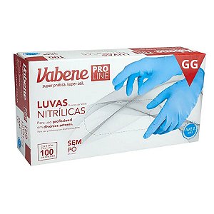 Luvas Nitrílicas Vabene Pro Line Sem Pó Tam:gg C/100 Uni Azul Ref.:3078