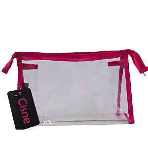 Necessaire Transparente Pequena Cisne Rubys Rosa