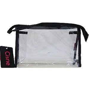 Necessaire Transparente Pequena Cisne Rubys Preto