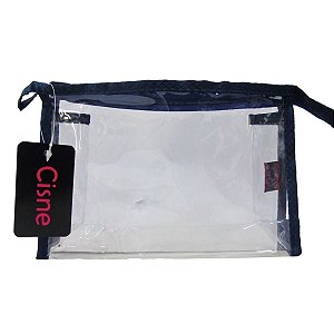 Necessaire Transparente Pequena Cisne Rubys Azul