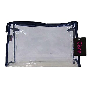 Necessaire Transparente Grande Cisne Rubys Azul