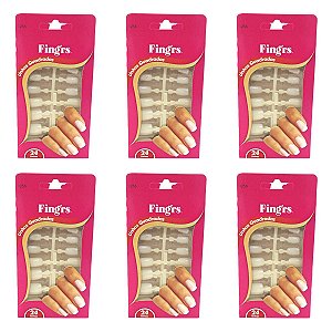 Kit Unhas Postiças Fing'rs Quadradas Rf. 1256 C/6