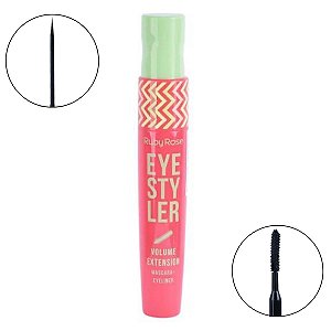 Máscara de Cílios + Delineador 2 em 1 Ruby Rose Eye Styler Volume Extension Hb-8310 L2 7ml