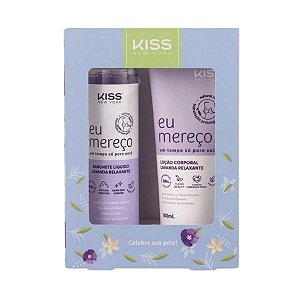Kit Sabonete Líquido + Loção Corporal Lavanda Relaxante Kiss New York Eu Mereço Ktc03b
