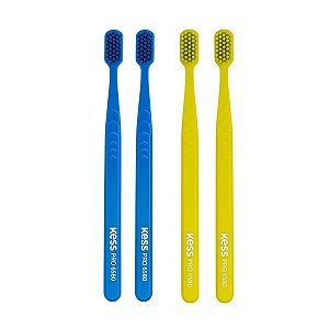 Kit Escova Dental Extra Macias Kess Pro Belliz Azul/verde C/4 Un