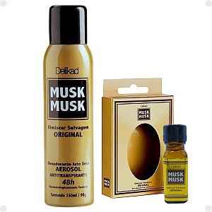 Kit Delikad Musk Musk: Óleo Perfumado 5ml e Desodorante 150ml