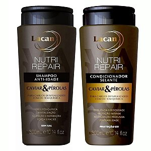Shampoo + Condicionador Lacan Nutri Repair Caviar & Pérolas 300ml