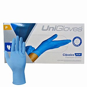 Luva Com Pó Unigloves Clássico Blue Tam:p C/100un