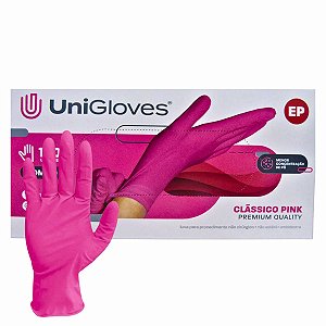 Luva Com Pó Unigloves Clássico Pink Tam:ep C/100un