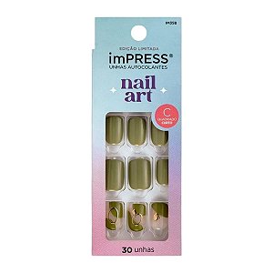 Unhas Autocolantes Kiss Impress Nail Art Before Sunrise Quadrado Curto C/30un Im35b