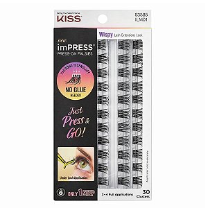 Refil Cílios Autocolantes Kiss New York Impress Wispy C/ 30 Tufos Ilm01